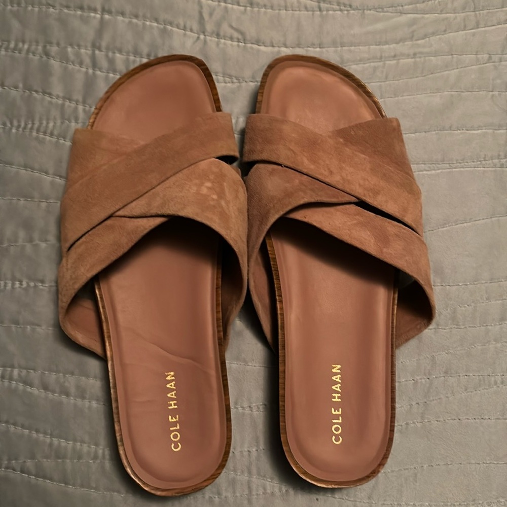💕 Cole Haan pale pink suede slide sandals 7B *run small*